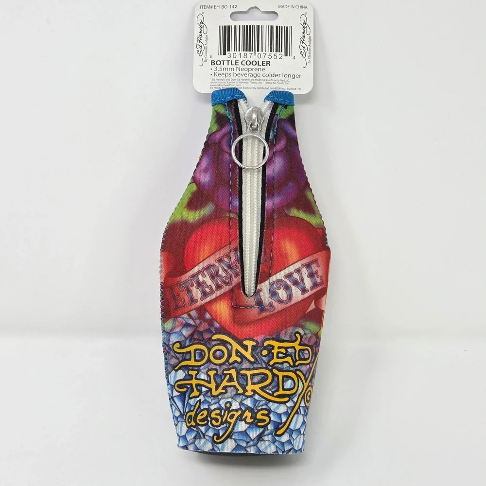 Ed Hardy Christian Audigier Eternal Love Neoprene Bottle Cooler Zipper EH-BO-142